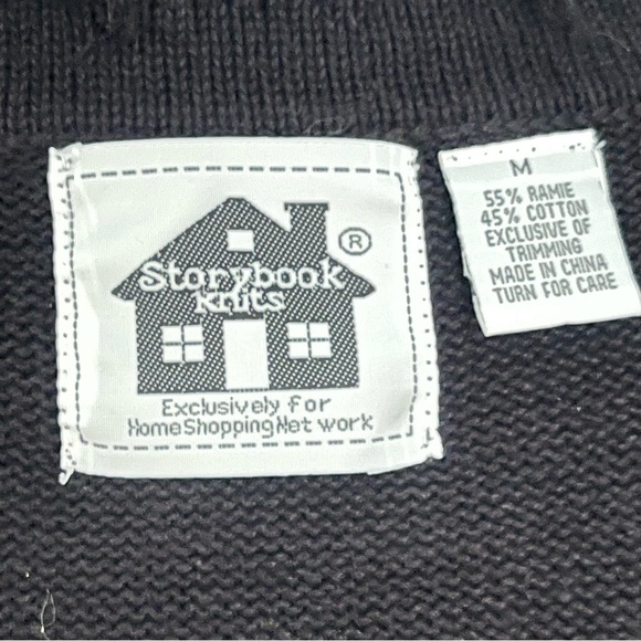 Storybook Knits Black Top & Long Cardigan 2 Pc Set Pink Embellishments Heavy S/M - Picture 3 of 16